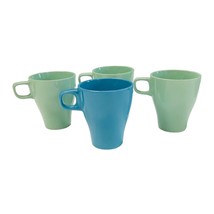 4 Ikea Stackable Coffee Mug Sweden Fargrik 3 Green 1 Blue 8 oz - $22.27