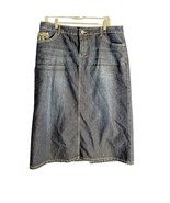 CJ Banks Women’s 14W Embroidered Back Pocket Denim Skirt - $436.59 MXN