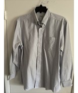 LL Bean Oxford Shirt 209411 Striped Blue White Traditional Fit 17 35 Men - $448.16 MXN