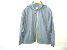 Elevate Sport Women&#39;s Windbreaker Jacket Hooded Size 2XL GRAY with Lime Zipper - £28.91 GBP