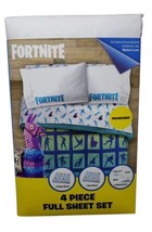 Fortnite Boogie Full Sheet Set, 4 Piece Microfiber Bed Sheets, Blue - £22.65 GBP