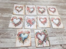10 Country Hearts - All Occasions Blank Note Cards with Envelopes - Antique Pink - £12.16 GBP