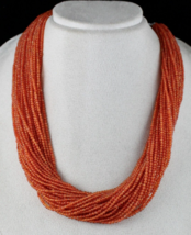 Natural Orange Carnelian Beads Round 32 L 789 Carats Gemstone Fashion Ne... - $8,215.71 MXN