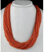 Natural Orange Carnelian Beads Round 32 L 789 Carats Gemstone Fashion Ne... - $8,215.71 MXN