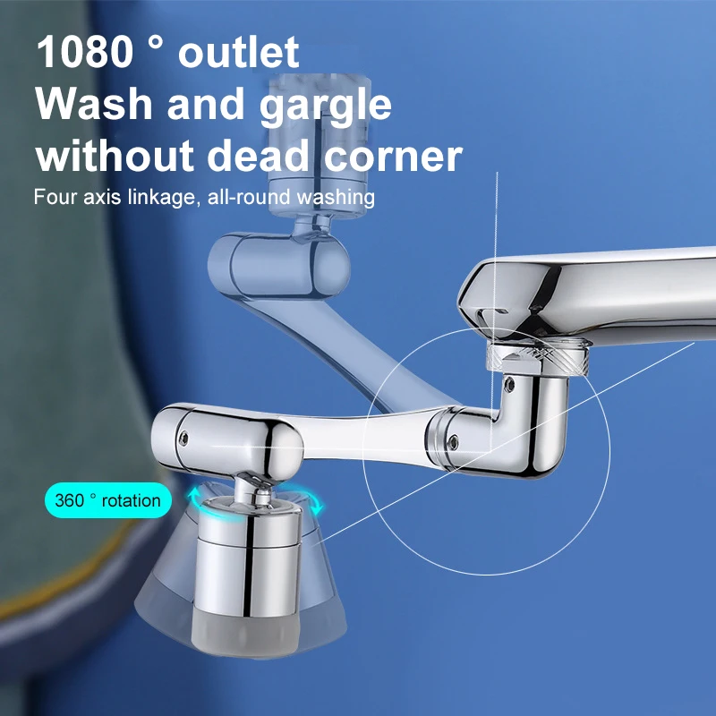 House Home 1080 Degree Rotatable Faucet Basin Universal Lifting Splash Proof Spr - £37.02 GBP