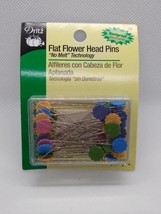 Dritz Flat Flower Head Pins 50 pcs Stainless Steel Sewing Pins No Melt Technolog - £12.85 GBP