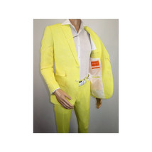 Men Premium 100% Linen Cocktail Suit by INSERCH Breathable and cool SU880 Yellow image 7