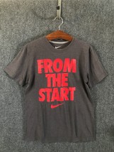 Nike Men&#39;s T-Shirt From The Start Size Medium Gray Short Sleeve Lightweight - $9.67
