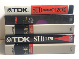 Lot of 5 New Blank Unsealed VHS Tapes TDK RCA T-120 - £7.19 GBP