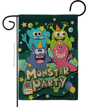 Monster Party Burlap - Impressions Decorative Garden Flag G192167-DB - £18.47 GBP