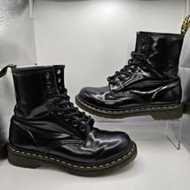 Dr. Martens 11821 Black Smooth Leather Combat Boots Women Size 7 Lace Up  - $56.09