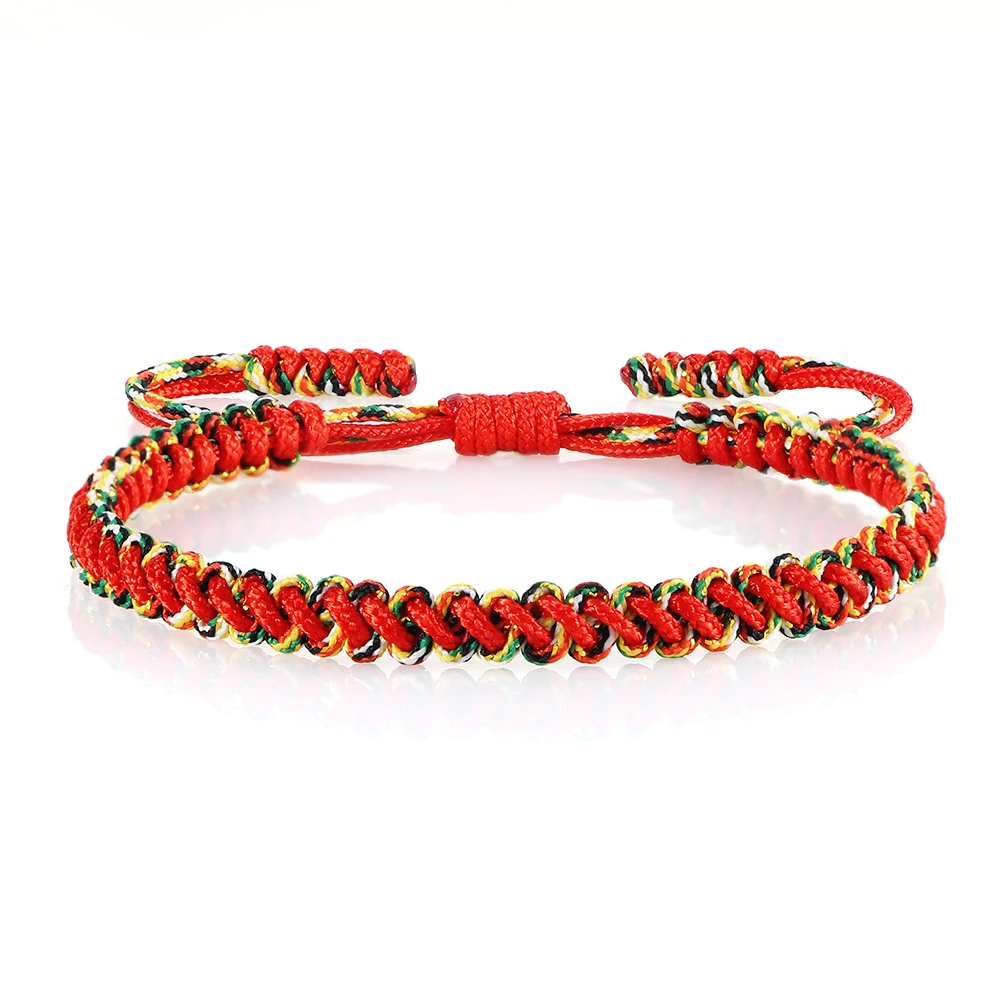 Handmade Braided Bracelets Tibetan Buddhist Lucky Woven Rope Bracelet for Women  - £13.37 GBP