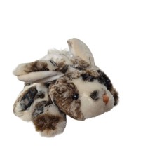 Brown Cream Spotted Bunny Rabbit Hand Puppet Plush Stuffed Toy 7.75&quot; - £21.80 GBP