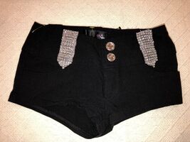 SEXY WOMAN HALLOWEEN COSPLAY COSTUME OH YES BOOTY BOY SHORT SHORTS 23 WAIST - $15.63