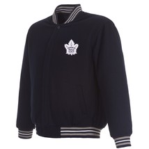 NHL Toronto Maple Leafs JH Design Wool Reversible Jacket With Front Logos Navy - $149.99