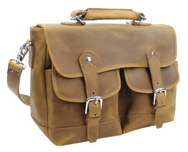 Vagarant Traveler Spacious Cowhide Leather Messenger Bag L53.Brown - £352.27 GBP