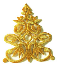 Gold Arrowhead Celtic Cross Flower Knots Art Supplies 4 Inch Embroidered Patch - £13.56 GBP