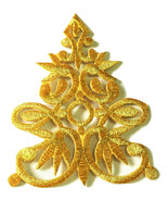 Gold Arrowhead Celtic Cross Flower Knots Art Supplies 4 Inch Embroidered... - £13.20 GBP