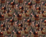 Cotton Wildlife White Tail Deer Allover Nature Fabric Print by the Yard ... - $12.95