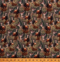 Cotton Wildlife White Tail Deer Allover Nature Fabric Print by the Yard D480.58 - £10.40 GBP