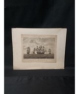 18TH Century Engraving Ca. 1780 HMS Buckingham - Sea Battle Nov 3rd, 1758 - $68.58 CAD