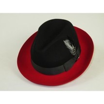 Men BENTLY Hat Australian Wool Fedora Damien Collection DM750 Black/Red image 2