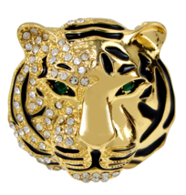 Stunning gold silver plated  tiger leopard  king celebrity brooch broach pin j28 - £14.42 GBP