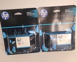 HP 62 Tri-Color Original Printer Ink Cartridge Exp 7/2023 08/2024 OEM  - £20.98 GBP