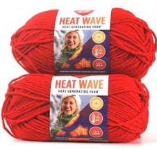 2 Count Red Heart 3.5 Oz Heat Wave Red Hot Medium 4 100% Acrylic Yarn - £17.52 GBP