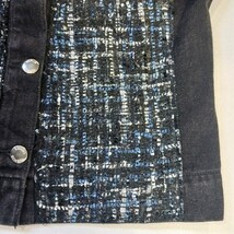 Venus Women's Size XS Black & Blue Embellished  Button Up Shirt Denim Jacket  image 3