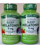 2x Nature's Truth Fast Dissolve SLEEP Melatonin 5 mg 200 tabs each 6/202... - $22.99