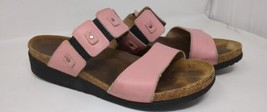 Naot Ashley Womens Size 38 Pink Leather Studded Stretch Low Wedge Slides... - £22.75 GBP