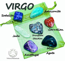 VIRGO ~ Mini Zodiac Healing Crystals ~ Pocket Stone Set ~ Astrology Gift - £11.27 GBP