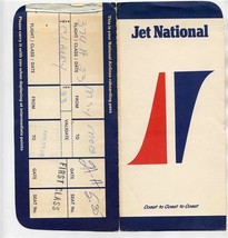 Jet National Airline Ticket Jacket Boarding Pass 1967 - £14.35 GBP