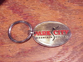 Park City Ski Area Metal Oval Ring Keychain, from Utah - £6.25 GBP