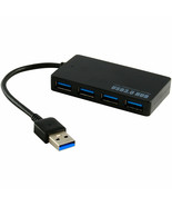 Powered 4-Port USB 3.0 Hub 5Gbps Portable Compact for PC Mac Laptop Desktop - $112.28 MXN