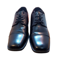 Alfani Men&#39;s Adam Black Cap Toe Lace Up Oxford Faux Leather Dress Shoes 11 M - £8.52 GBP