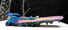 Atlantic Blue Dragon Gemstone Quartz Stick Incense Burner Fantasy 10.75&quot;L - $20.99