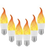 Lpraer 6 Pack E26 LED Flame Effect Light Bulbs 3 Modes Flickering Flame Tip - $42.00