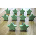 10 Green Ceramic Knobs Kitchen Cabinet Pulls Vintage Dresser Stars Fun B... - $29.99