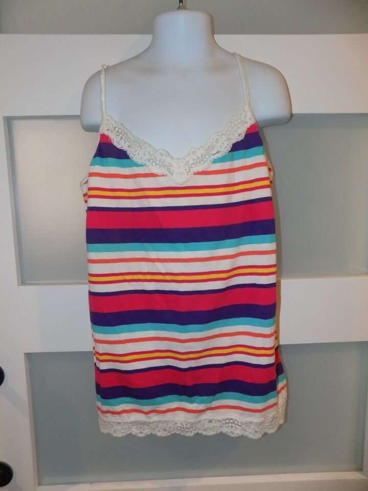 P.S. Aeropostale Striped With Lace Tank Top Size 14 (XL) Girls - £9.76 GBP