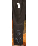 DANA BUSHMAN APHRODITE BLACK STRETCH PANT WOMEN 18 $198 EMBROIDERED WEST... - €24,16 EUR