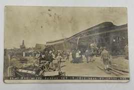 Railroad Photo Missouri Pacific Train Wreck RPPC 1911 Postcard Ft. Crook NE - $142.45