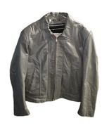 VTG 90s Sears The Leather Shop Gray Biker Faux Fur Lined Jacket Mens 44 Reg - $1,078.28 MXN