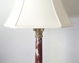 Griotte Red Marble and Brass Corinthian Table Lamp with Lampshade - $494.01