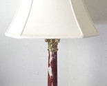 Griotte Red Marble and Brass Corinthian Table Lamp with Lampshade - £388.09 GBP