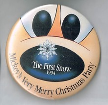 1994 Mickeys Very merry Christmas Party Pin back Button Pinback - £19.01 GBP