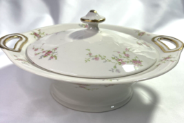 Antique Theodore Haviland Limoges France Round Covered Vegtable Bowl with Lid - £90.94 GBP