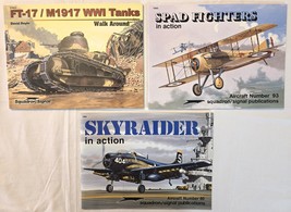 3 Book Lot SQUADRON SIGNAL Skyraider SPAD FIGHTERS Aircraft FT-17/M1917 ... - £14.88 GBP