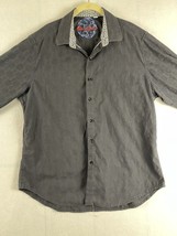 Robert Graham Men’s XL Black Paisley Flip Cuff Long Sleeve Button Up Shirt - £20.67 GBP